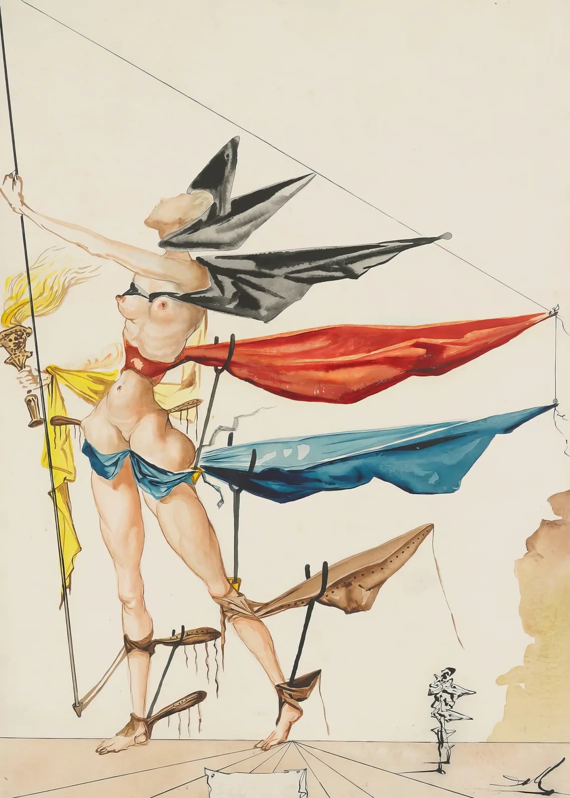 MAXIMALIST 2600 Salvador Dalí Projet de costume de Hymen pour la pièce de théâtre ‘As you like it’ de William Shakespeare (1948) copia