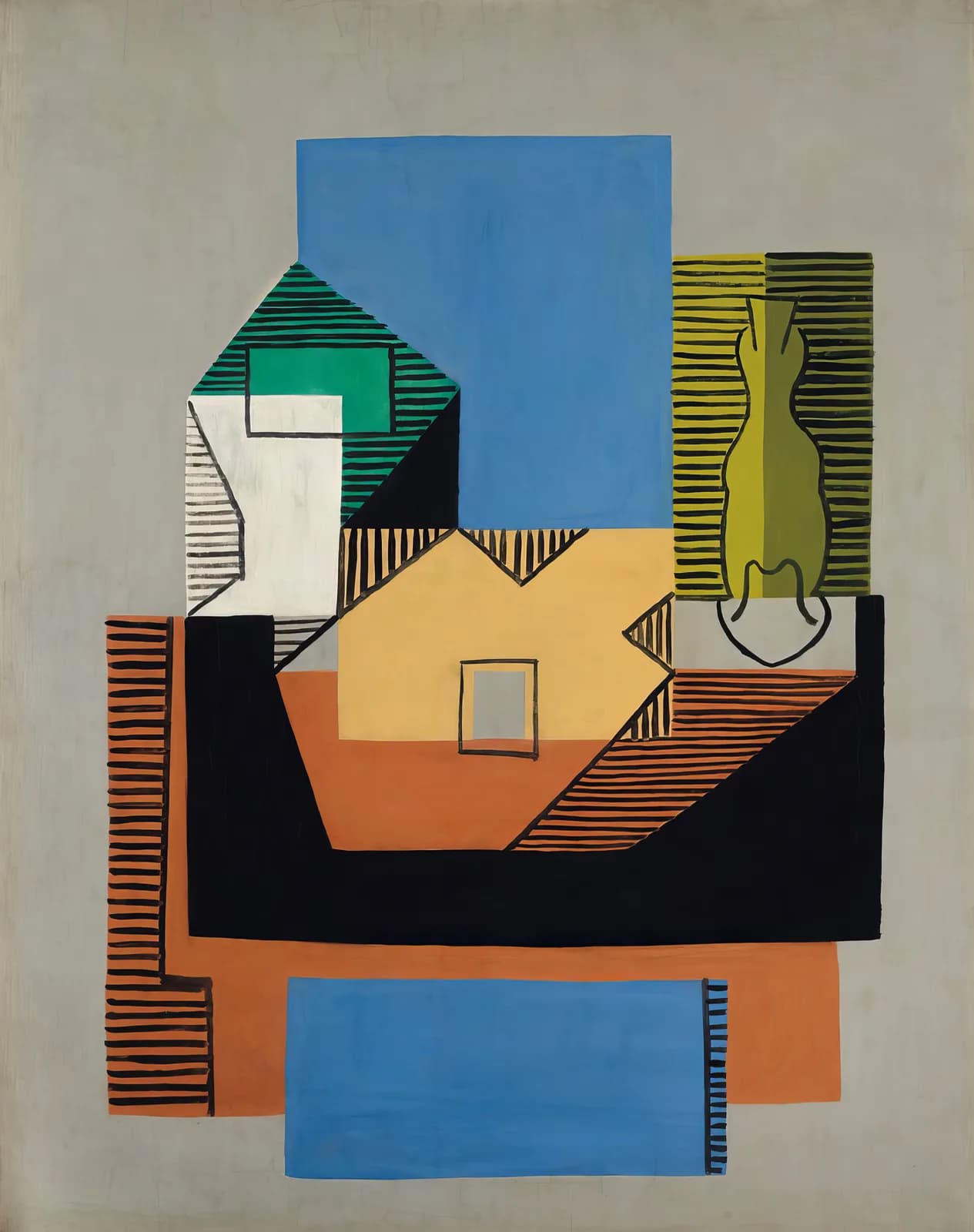 MAXIMALIST 2600 Guitare, bouteille et compotier (1922) copia