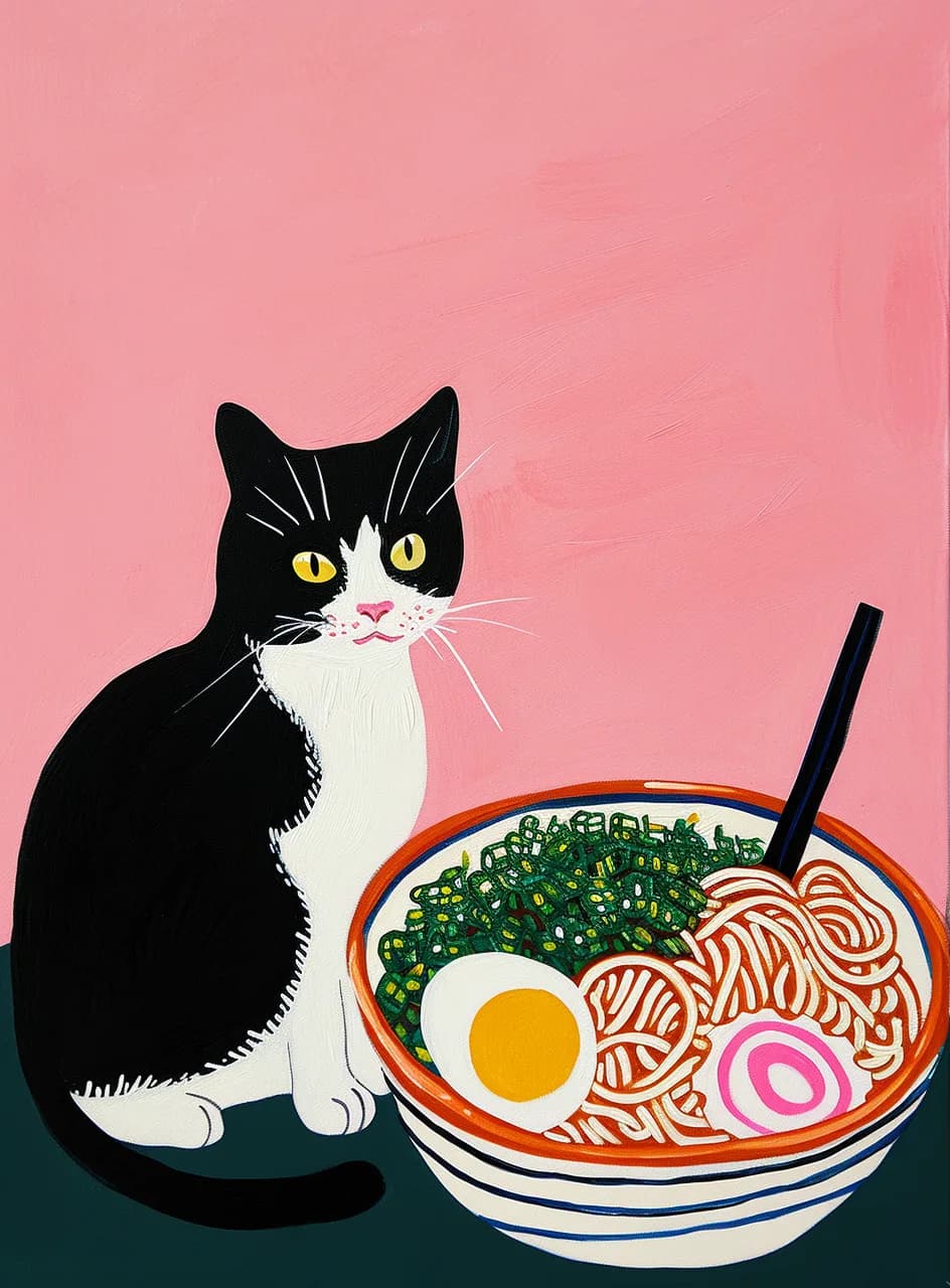 Maximalist animals Ginevra0934 A black and white cat sitting next to an Asian bowl 0219bb0a 02d0 4488 9273 7bde688d585e