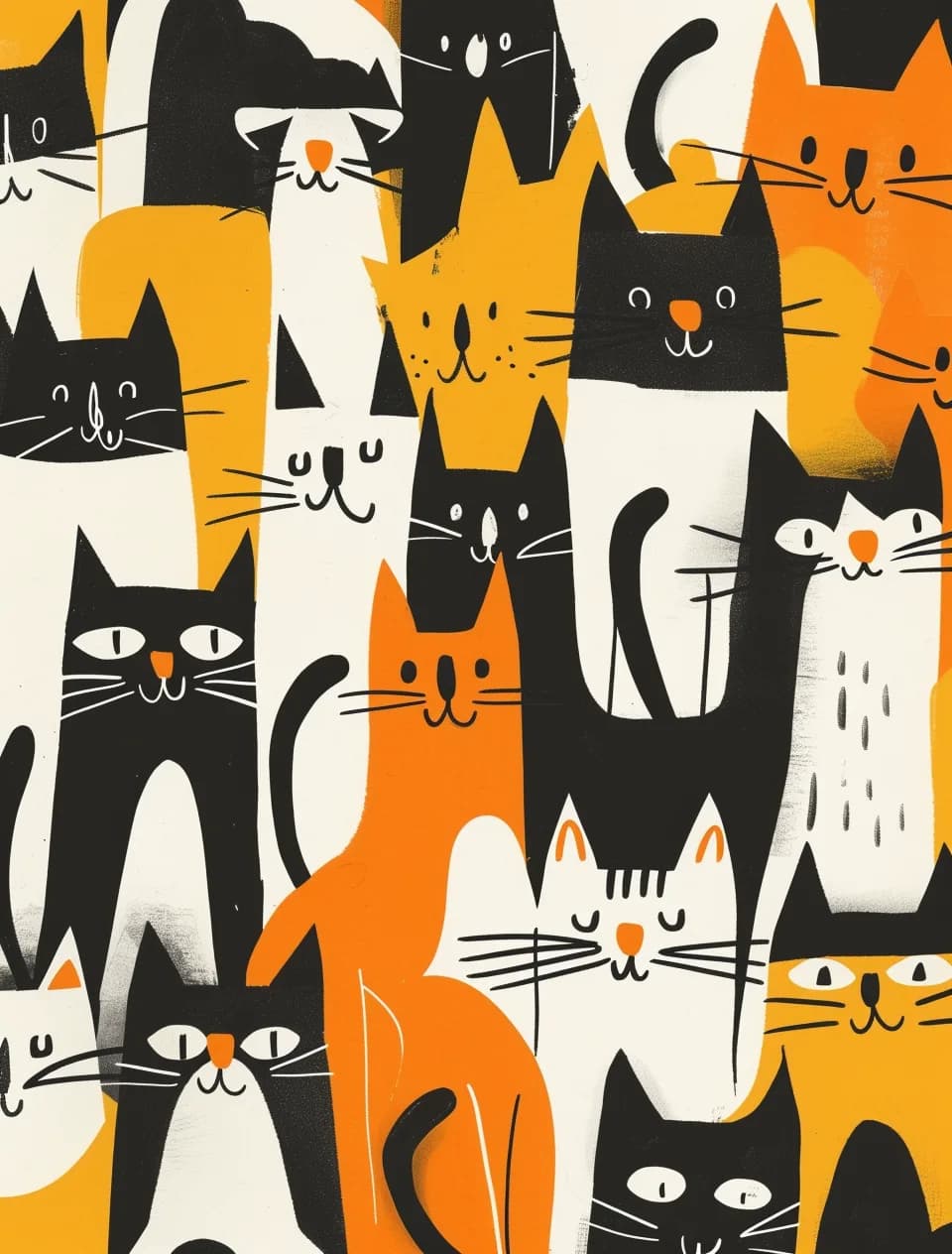 Maximalist animals Ginevra0934 A happy and playful design of various cats in the s 1435bf62 b806 4c3f 9491 c04680398ca1