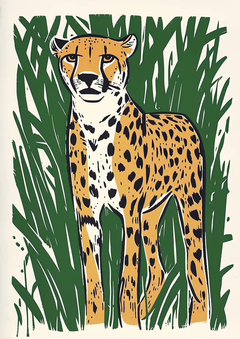 Maximalist animals Ginevra0934 minimalist cheetah in the style of Henri Matisse gr 64577e9a b835 4c41 80d8 07795654930a