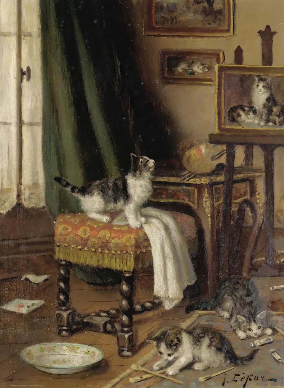 Vintage animals While The Artist’s Away The Cats Will Play