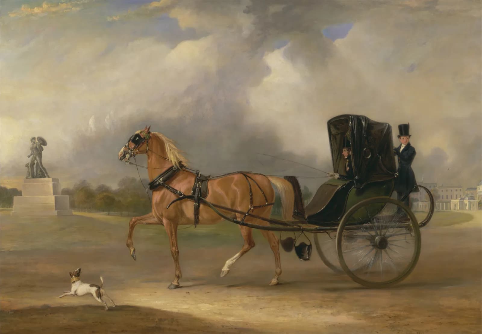 Vintage animals William Massey Stanley driving his Cabriolet in Hyde Park