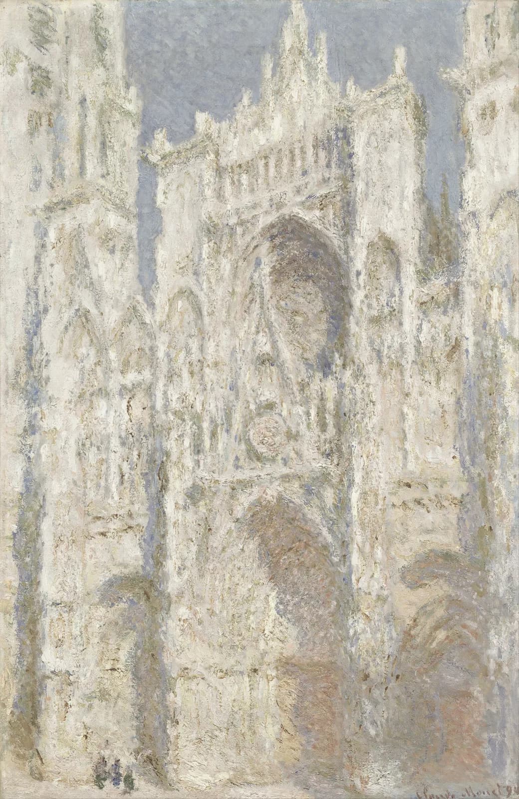 Neutral vintage summer Rouen Cathedral, West Façade, Sunlight