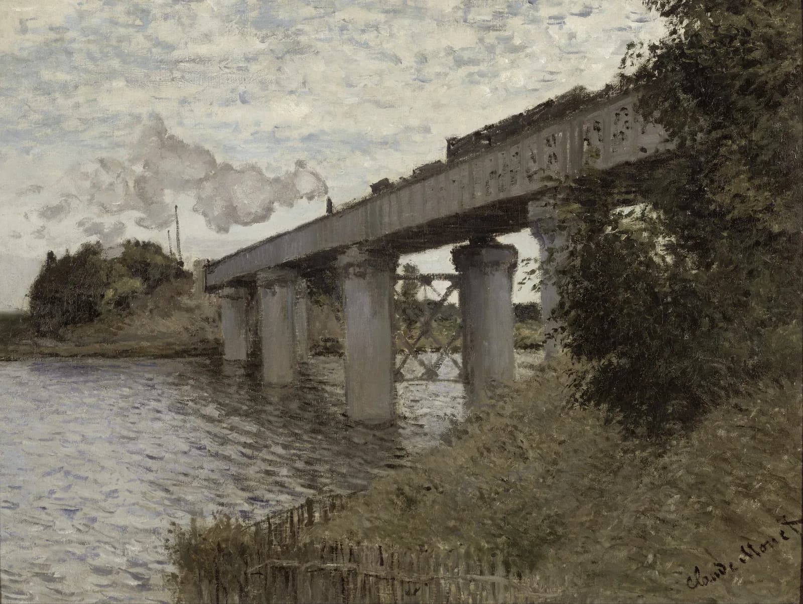 Neutral vintage summer The Railroad bridge in Argenteuil (1873 1874)