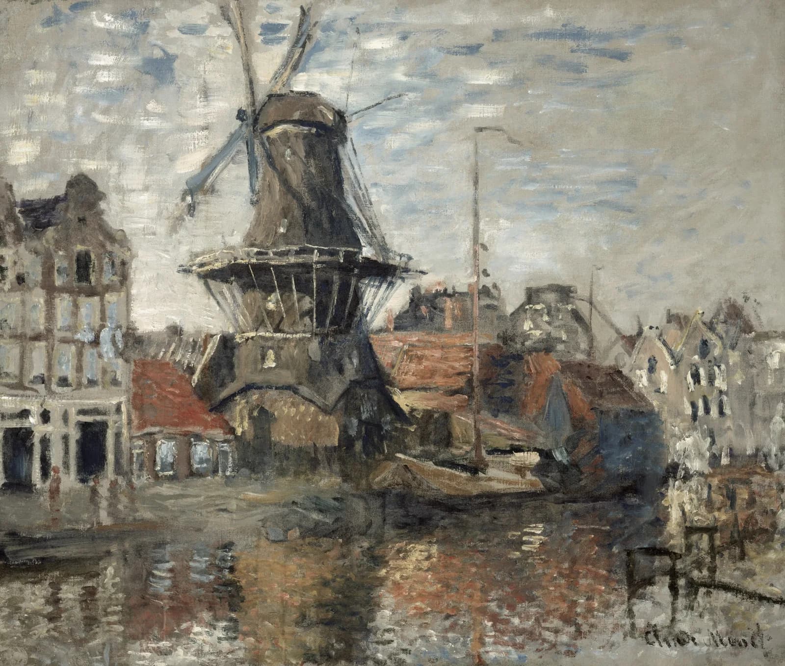 Neutral vintage summer The Windmill on the Onbekende Gracht, Amsterdam