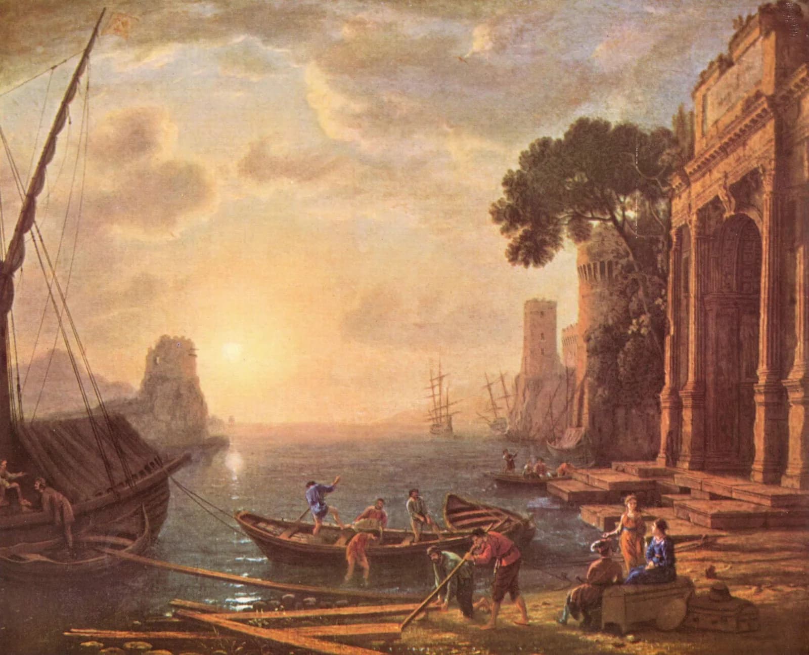 AUTUMN VINTAGE LD Hafen beim Sonnenuntergang (1694) by Claude Lorrain