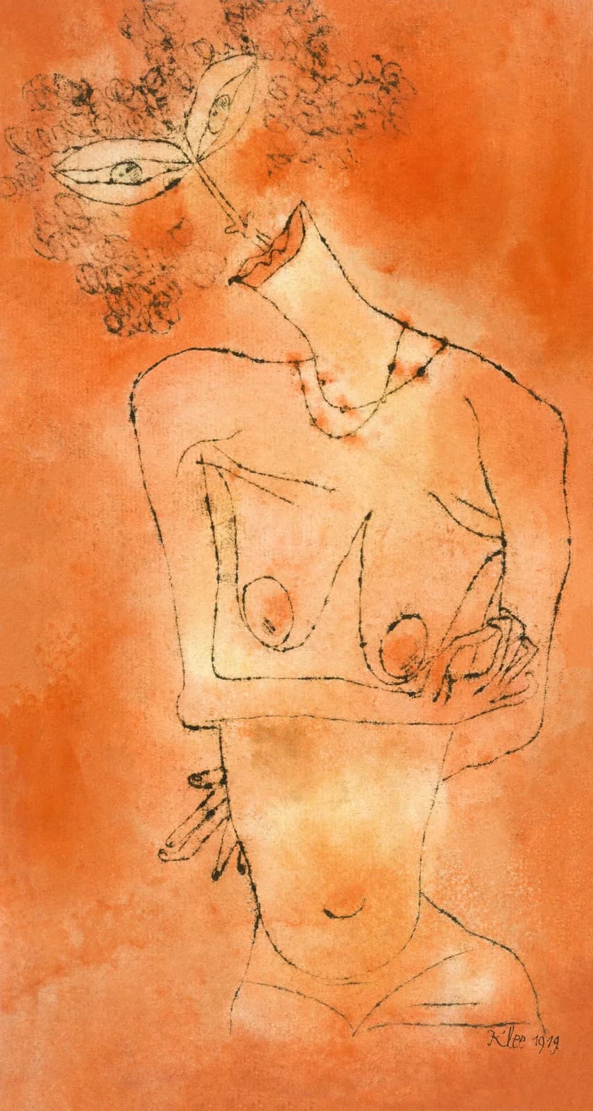 AUTUMN VINTAGE LD Lady Inclining Her Head (1919) by Paul Klee