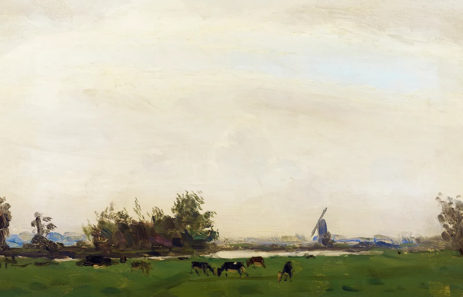 AUTUMN VINTAGE LD Meadow Landscape on the Spaarne (1890 1919) by Gerrit Willem Dijsselhof