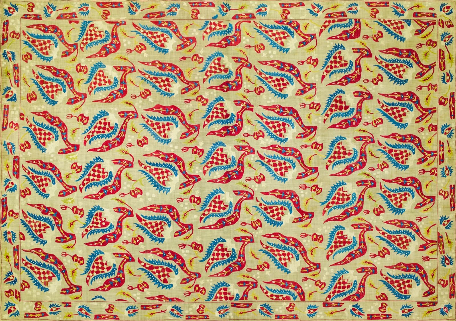 AUTUMN VINTAGE LD William Morris s (1834 1896) Turkish bed cover pattern embroidered in large flower and leaf motif