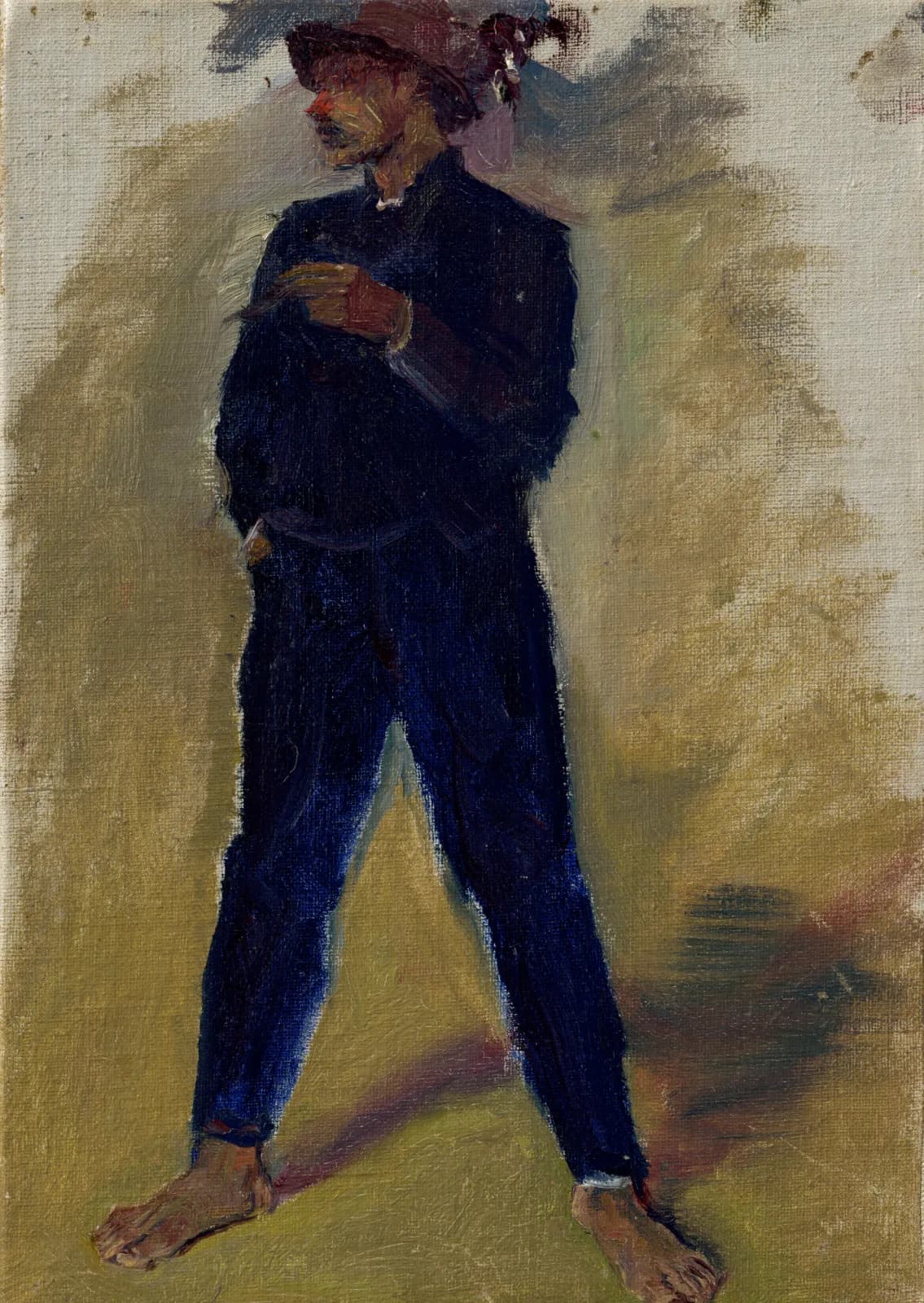 Post impressionism Groom standing astride by Ladislav Mednyánszky