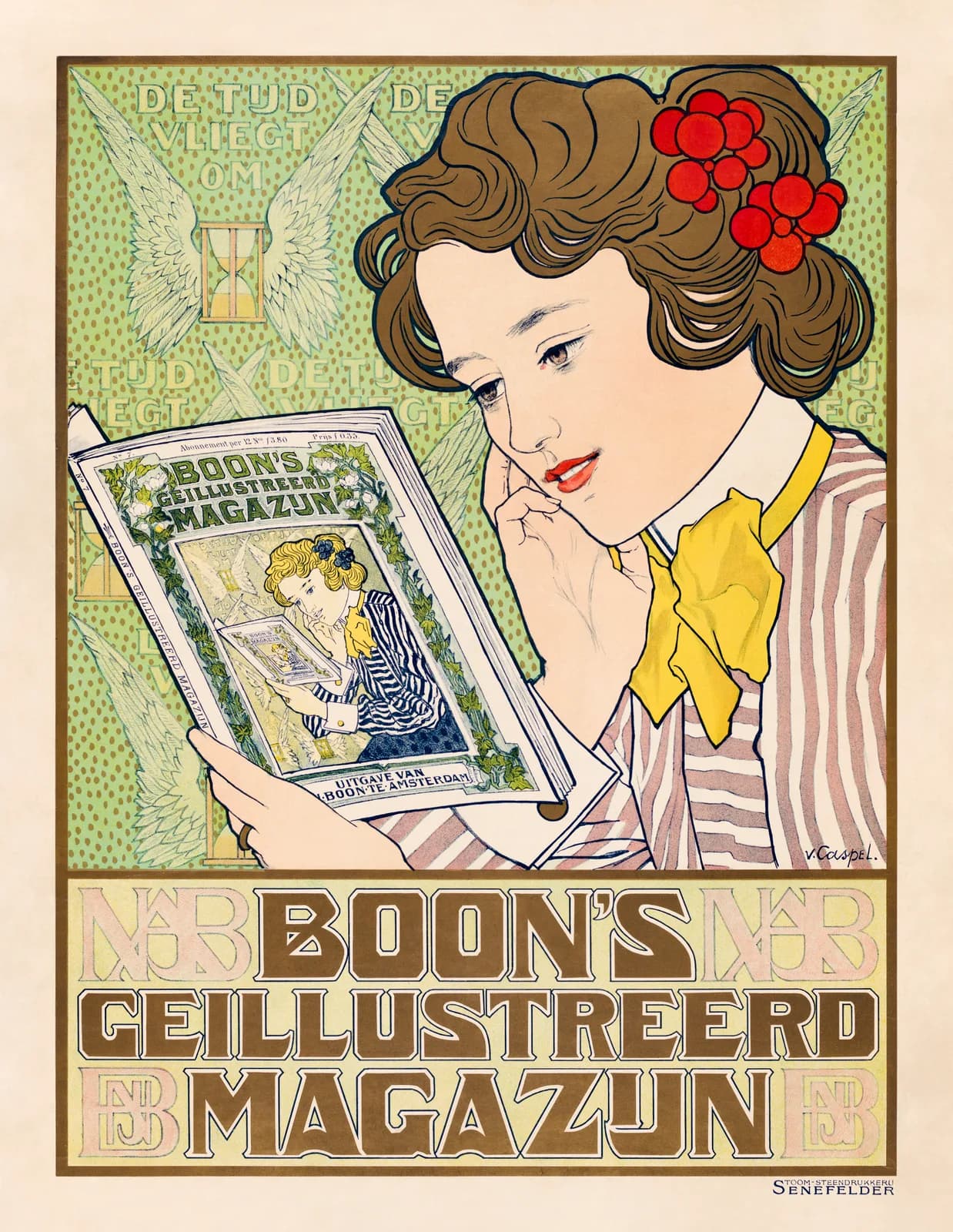 AUTUMN VINTAGE LD Affiche voor Boon s Geïllustreerd Magazijn (1899 1909) by Johann Georg van Caspel