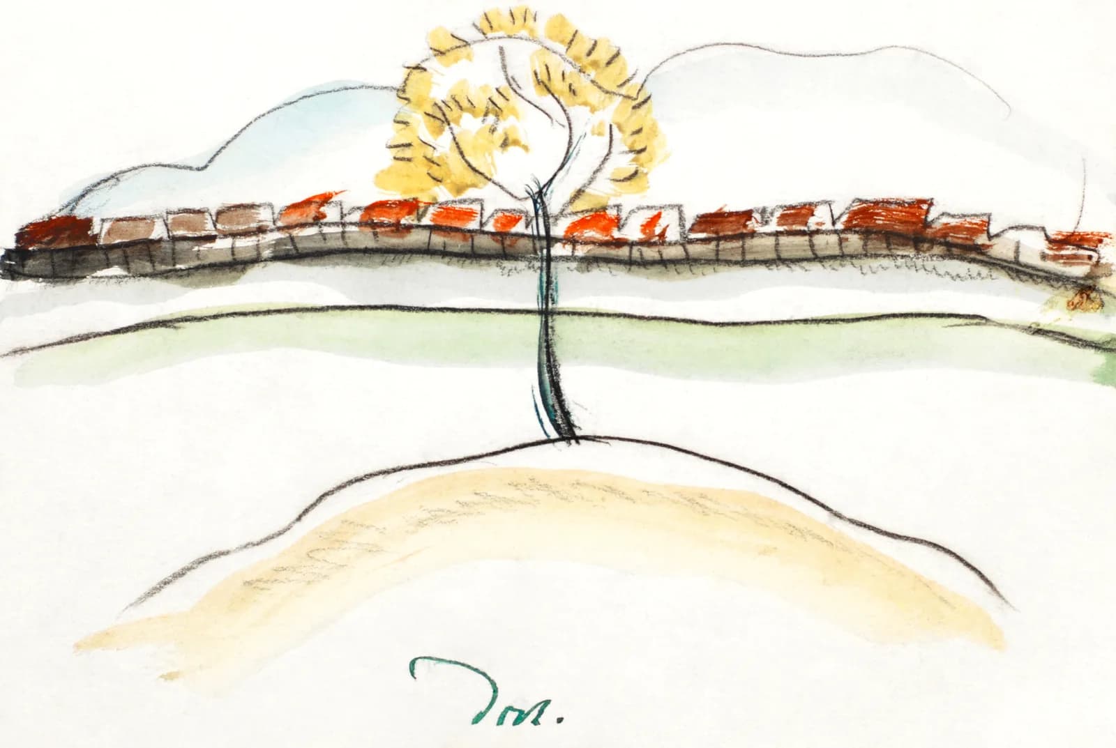 AUTUMN VINTAGE LD Arthur Dove s Fall Brook Railroad (1934)