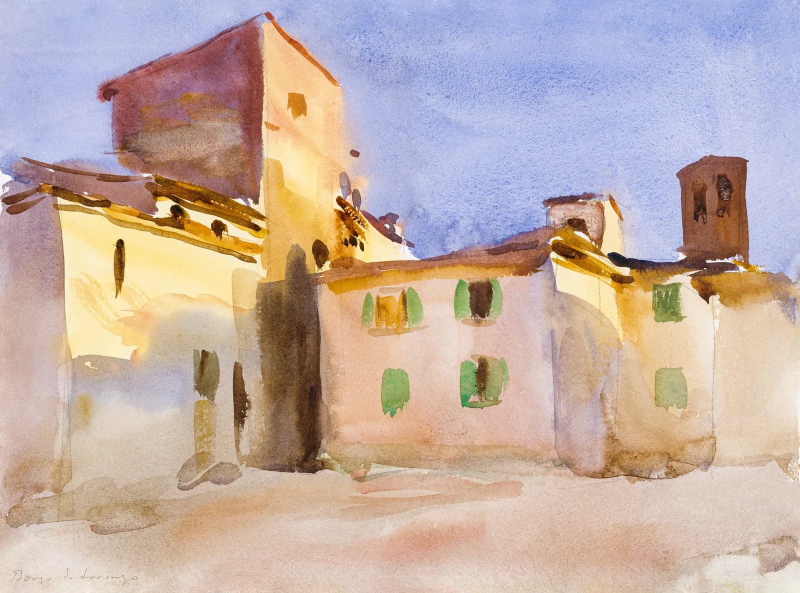 AUTUMN VINTAGE LD Borgo San Lorenzo (1) (ca 1910) by John Singer Sargent
