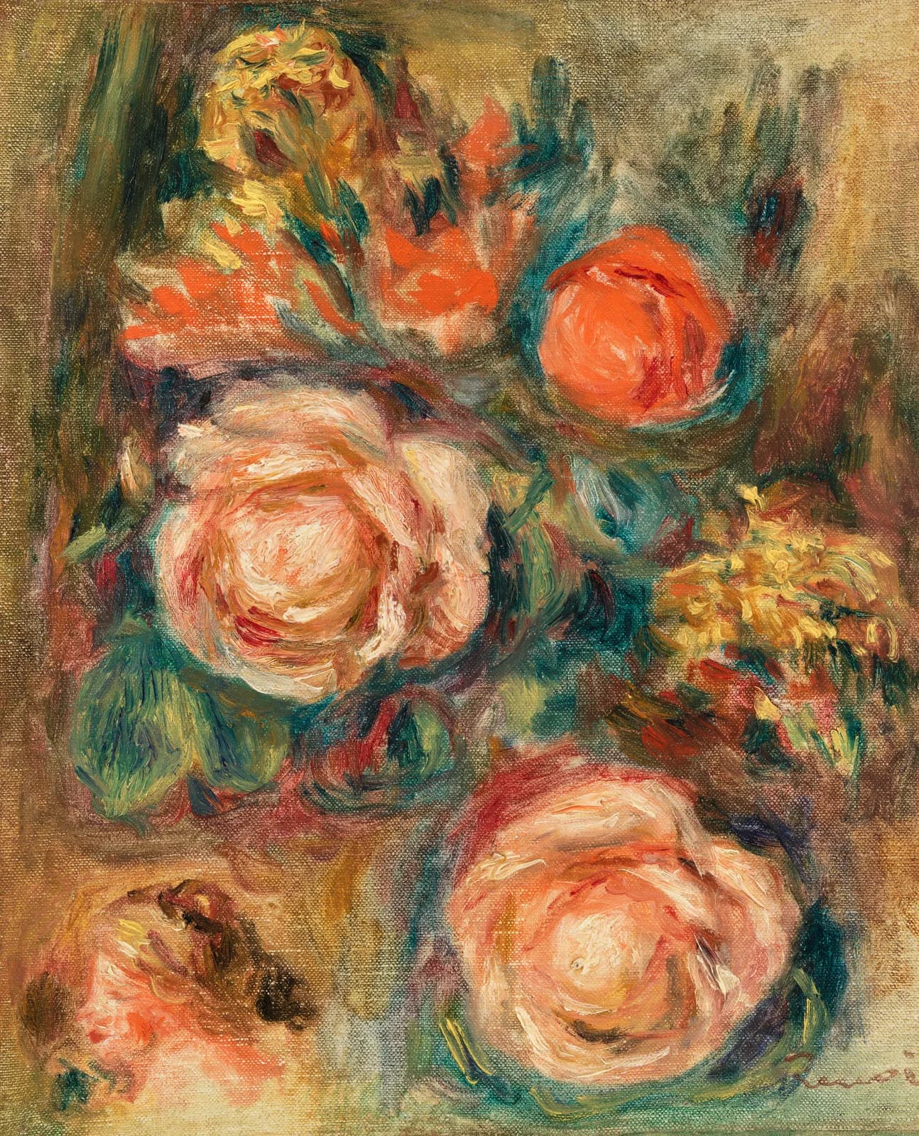 AUTUMN VINTAGE LD Bouquet of Roses (Bouquet de roses) (1900) by Pierre Auguste Renoir