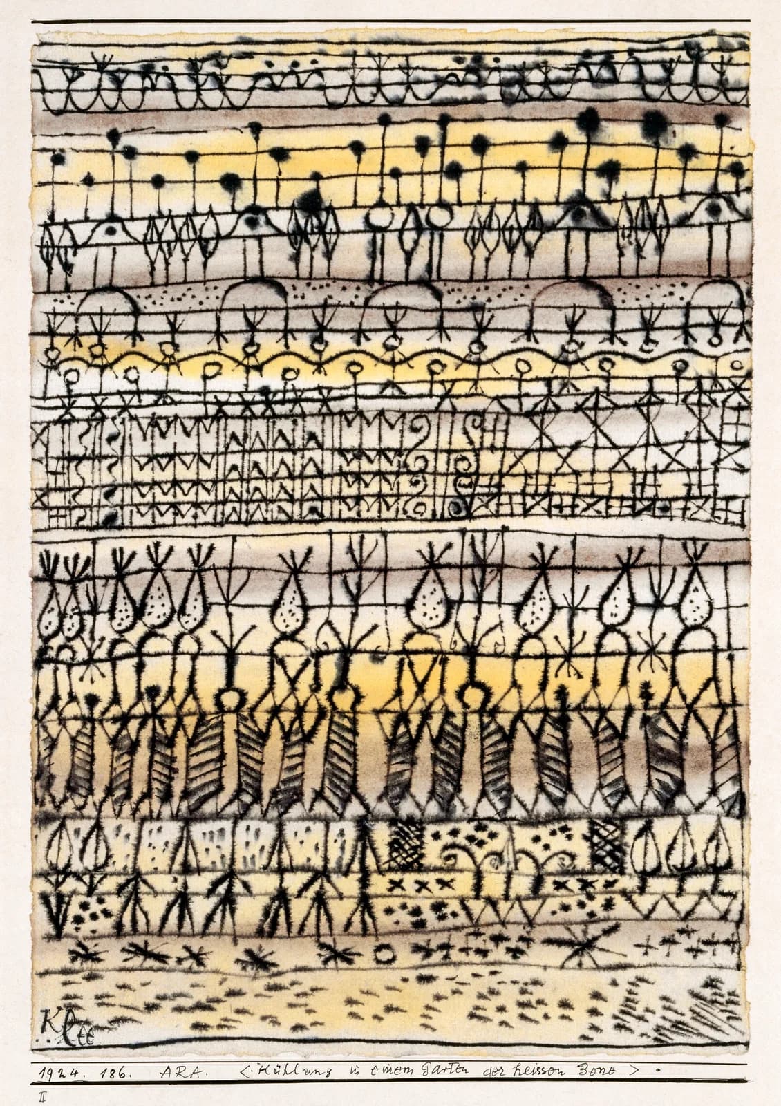 AUTUMN VINTAGE LD ERA Cooling in a hot zone garden (1924) Paul Klee