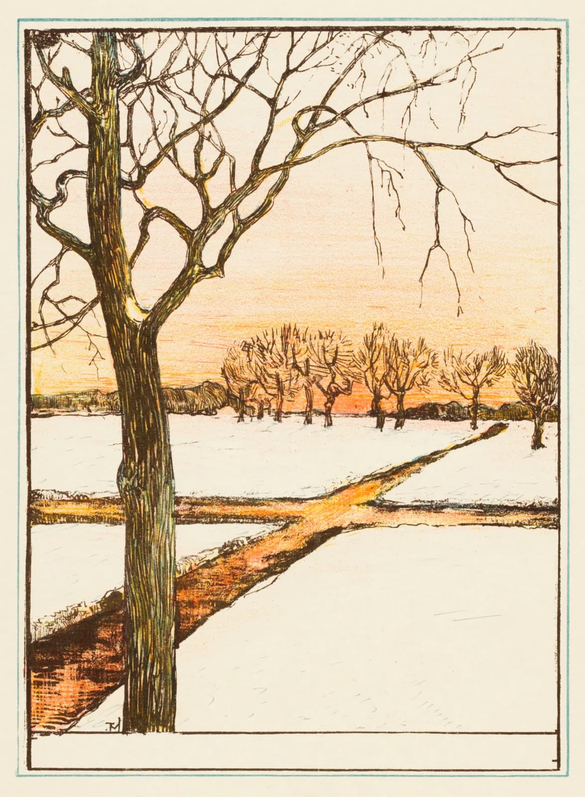 AUTUMN VINTAGE LD Sneeuwlandschap (1895) by Theo van Hoytema